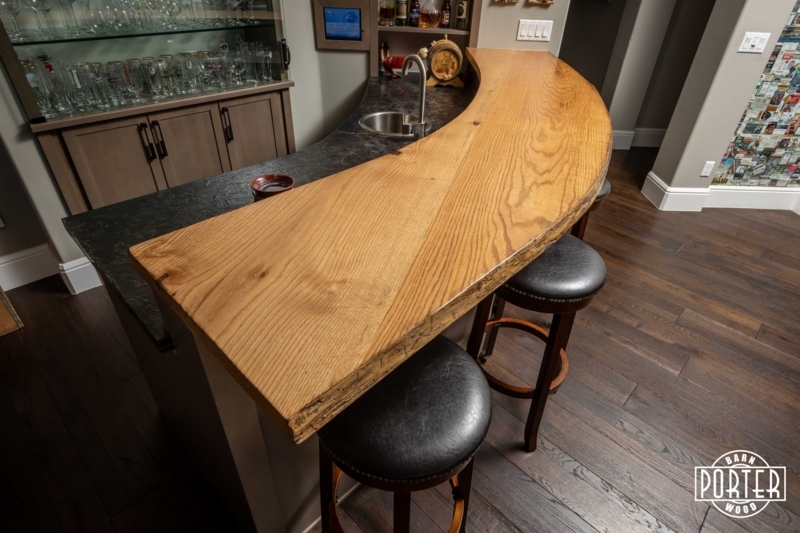 Curved Live Edge Bar Top | Porter Barn Wood
