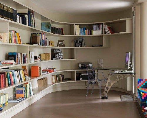 Curved Wall Shelves for Modern Home Office