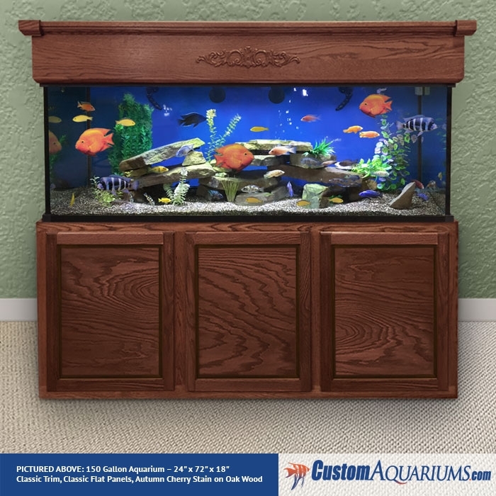 Custom Oak Wood Aquarium Stand with Classic Trim