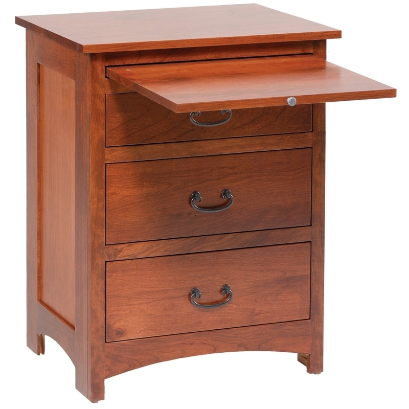 Daniel's Amish Treasure Transitional 3-Drawer Nightstand with Pullout ...