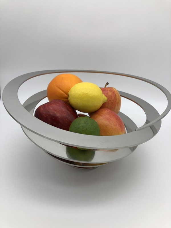 Danish Modern Spiral Stainless Steel Fruit Bowl