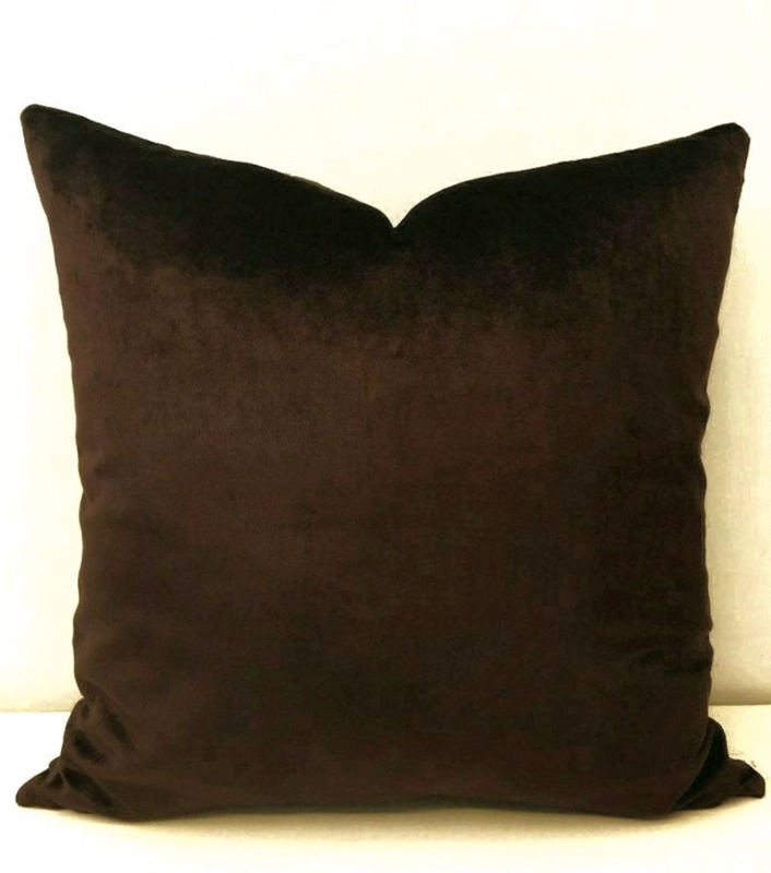 Dark Brown Velvet Throw Pillow for Cozy Décor