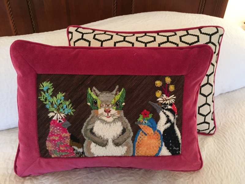 Decorative Animal Embroidered Throw Pillow