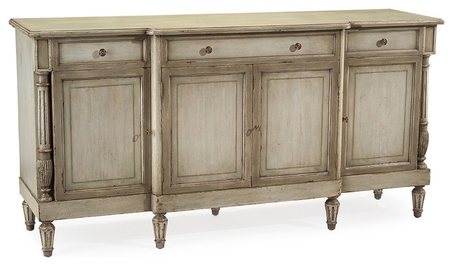 Delphine French Country Two-Tone Taupe Grey Sideboard
