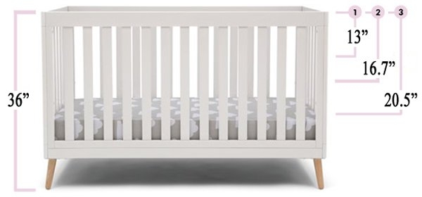 Delta Children Essex 4-in-1 Convertible Crib Dimensions