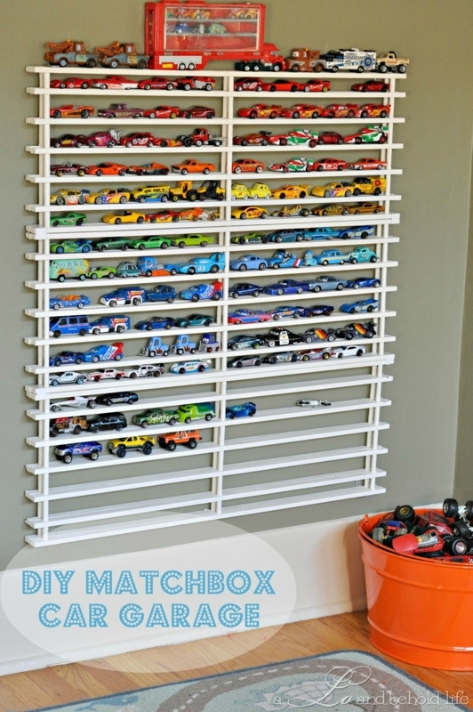DIY Matchbox Toy Car Wall Storage Garage