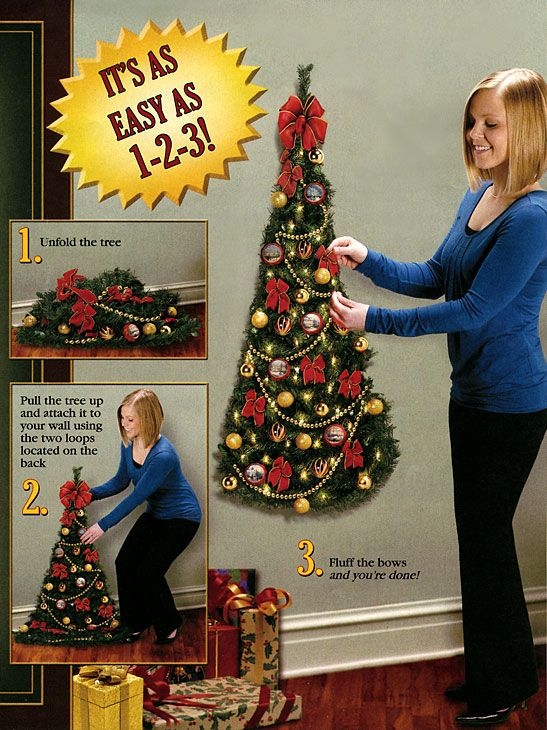 Easy Wall-Mounted Artificial Christmas Tree Decoration