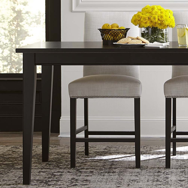 Elegant 36 Inch Wide Black Dining Table with Leaf