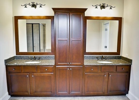 Elegant 72-Inch Double Vanity with Center Tower Cabinet