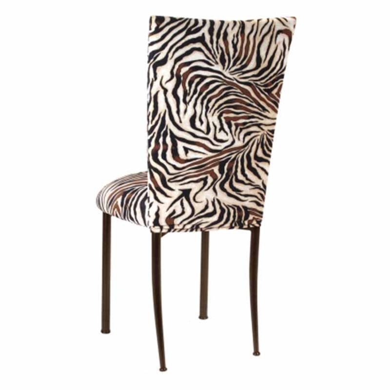 Elegant Animal Print Dining Chair with Dark Legs