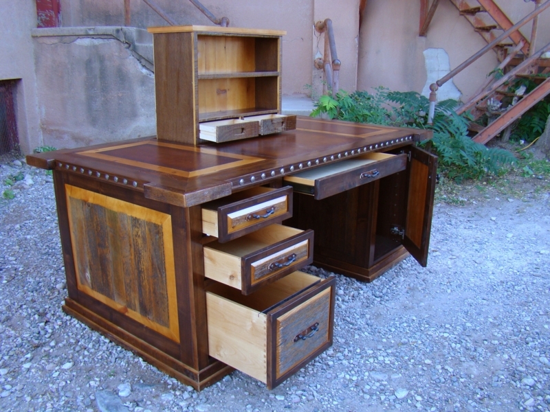 Elegant Antique Wooden Desk With Hidden Drawers