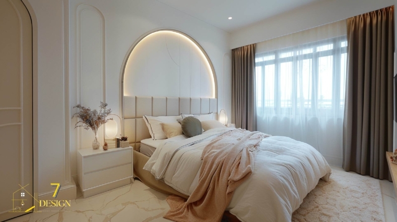Elegant Arch Bed Head Frame Bedroom Design