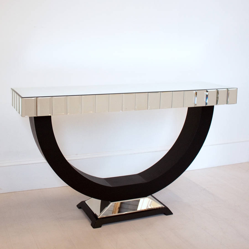 Elegant Art Deco Console Table with Mirrored Accents