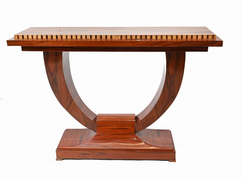 Elegant Art Deco Ogee Wooden Console Table