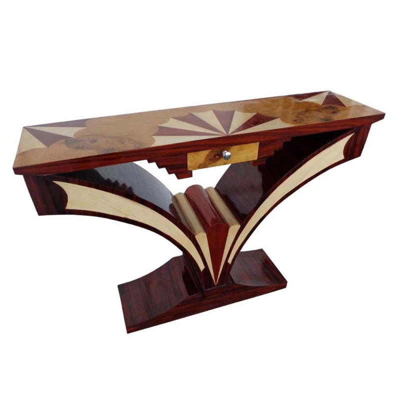 Elegant Art Deco Style Wooden Console Table