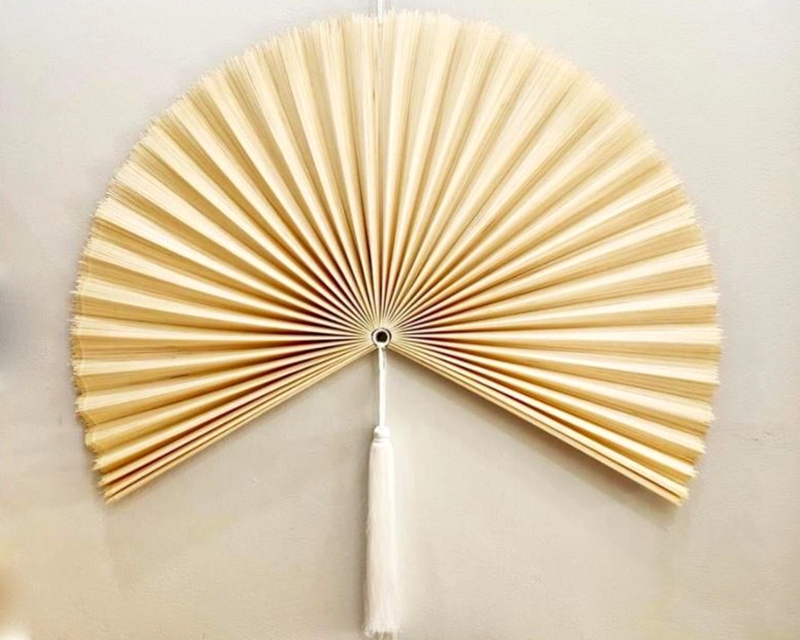 Elegant Bamboo Folding Fan Wall Decor for Home
