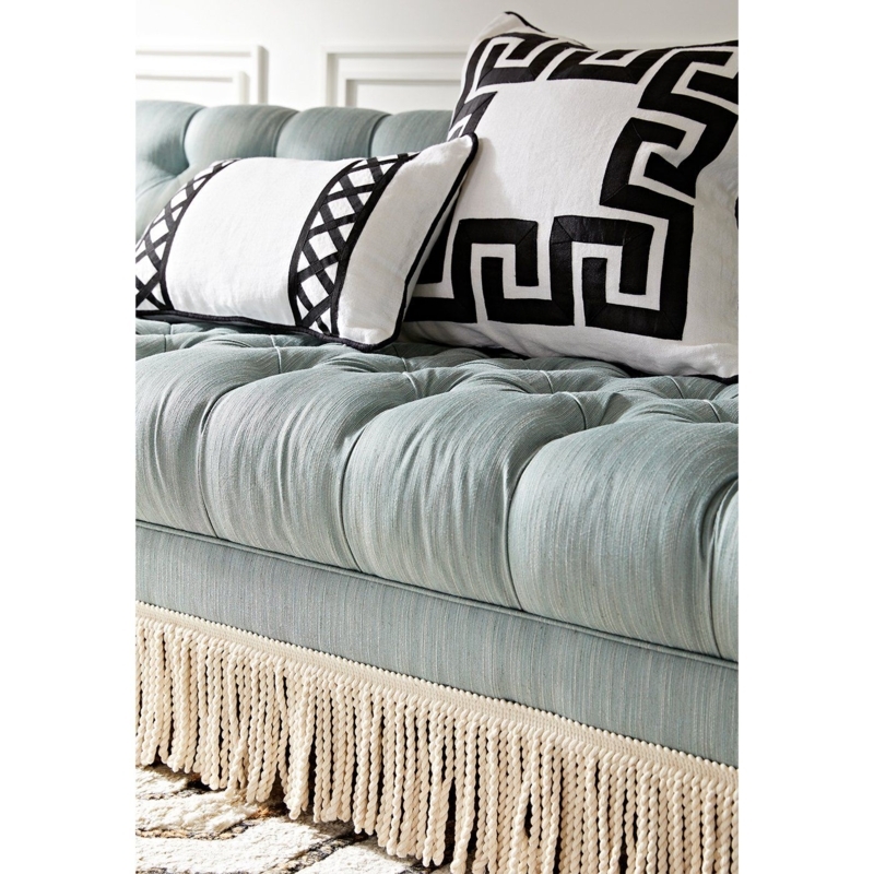 Elegant Baxter Fringe Sofa with Decorative Pillows