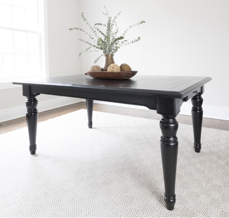 Elegant Black Farmhouse Dining Table Design
