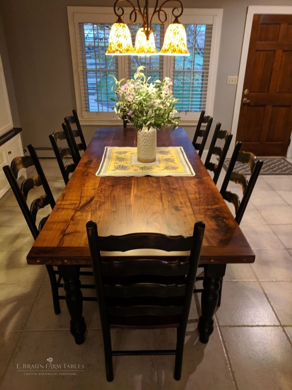 Elegant Black Farmhouse Dining Table with Chairs