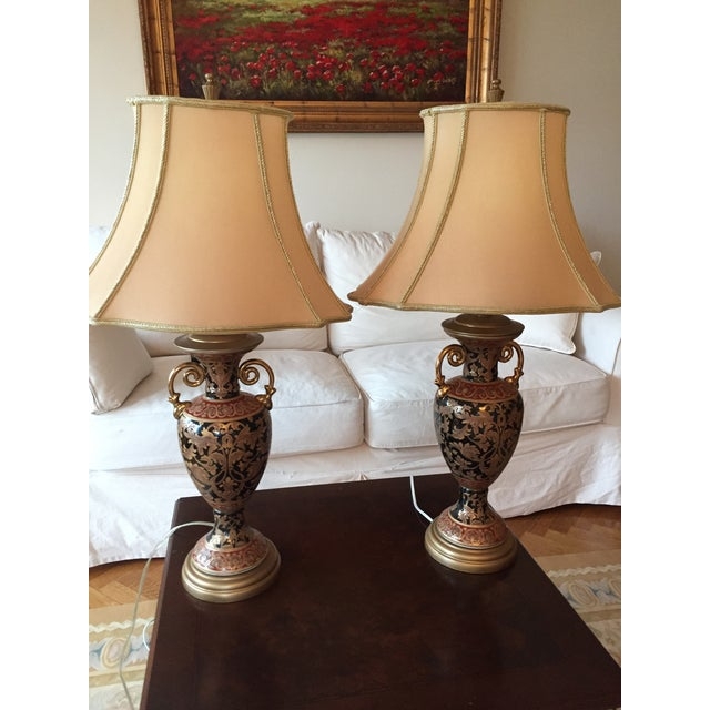 Elegant Bombay Company Ornate Table Lamps Pair