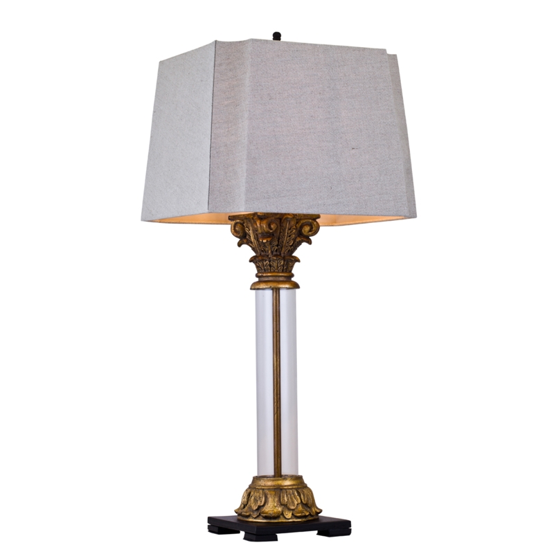 Elegant Bombay Table Lamp with Linen Shade