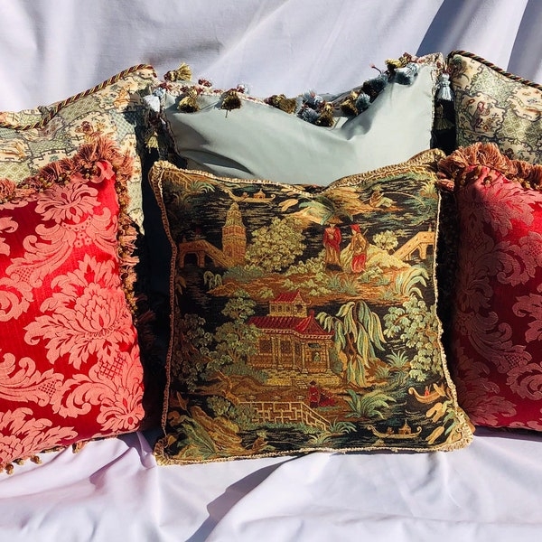 Elegant Chinoiserie Decorative Throw Pillows
