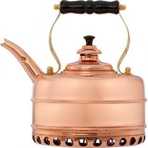 Elegant Copper Kettle with Vintage Wooden Handle
