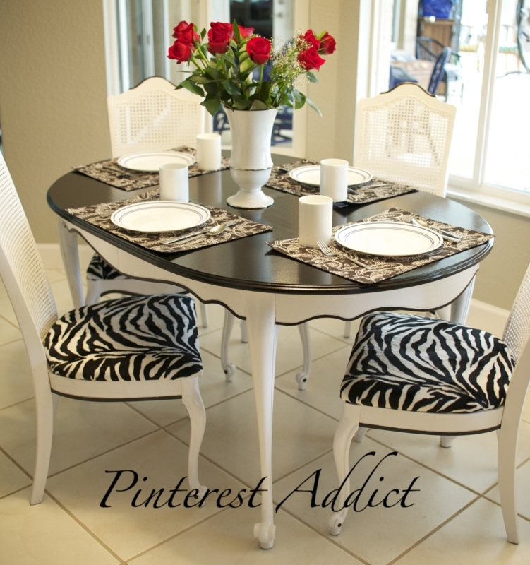 Elegant Dining Room with Zebra Print Chairs