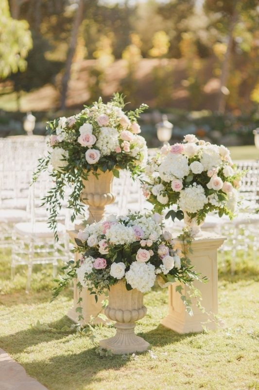 Elegant Floral Pedestal Wedding Ceremony Decor