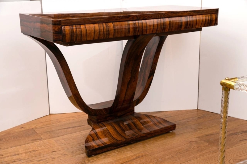 Elegant French Art Deco Rosewood Console Table