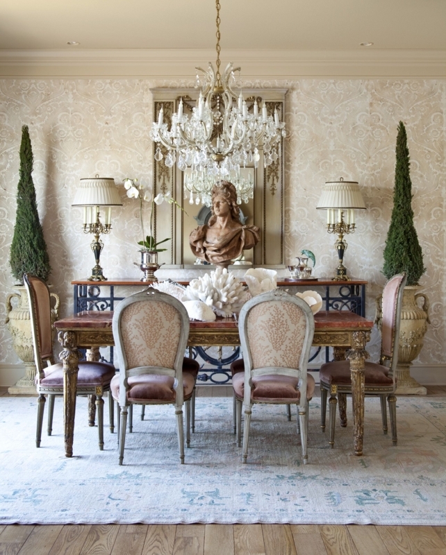 Elegant French Country Dining Room with Antique Accents