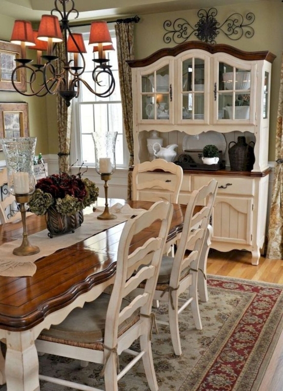 Elegant French Country Dining Room with Rustic Charm