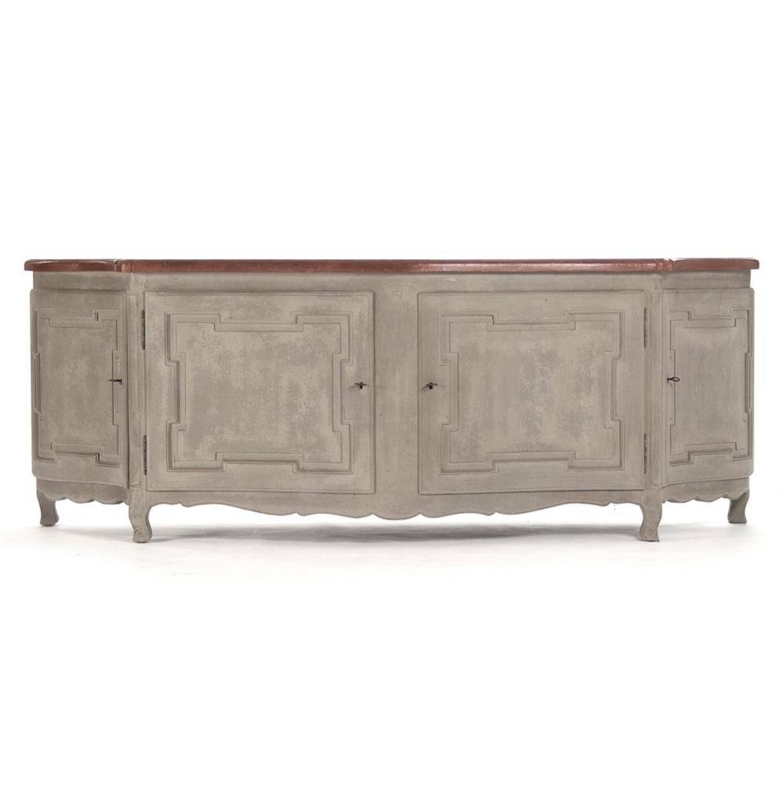 Elegant French Country Sideboard with Wood Top