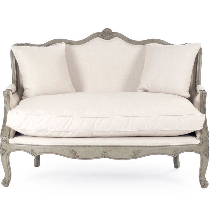 Elegant French Style Linen Upholstered Sofa