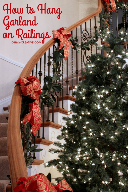 Elegant Garland Decoration on Staircase Banisters