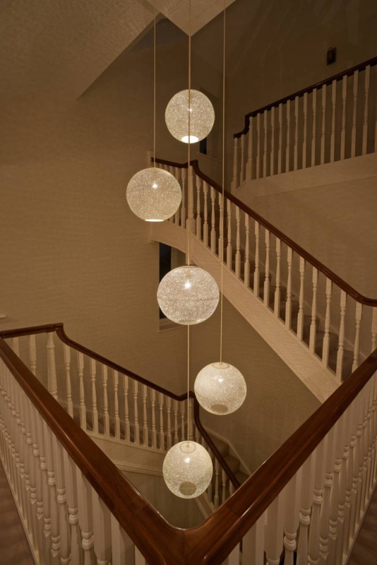Elegant Globe Pendant Lights for Stairwell Design