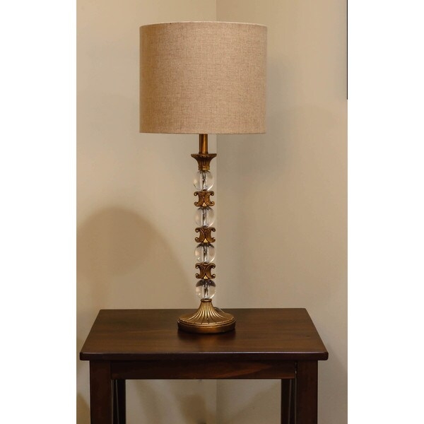 Elegant Gold and Crystal Orbs Table Lamp