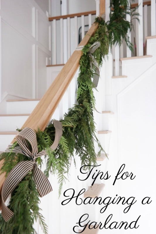 Elegant Green Garland Decoration on Stair Banister