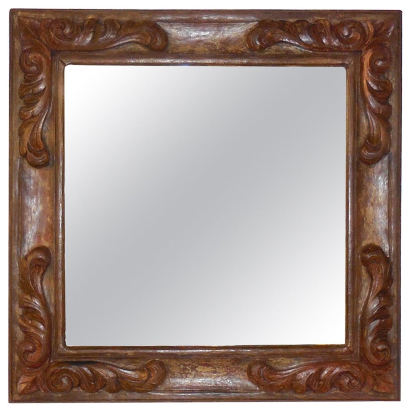 Elegant Hand-Carved Wooden Decorative Mirror