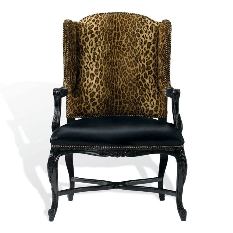 Elegant Leopard Print Accent Dining Chair
