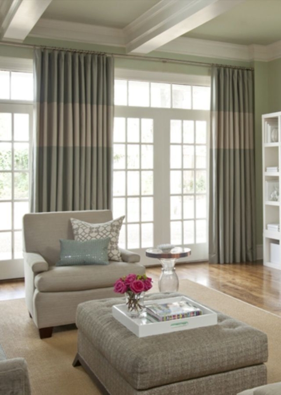 Elegant Living Room with Layered Transom Windows