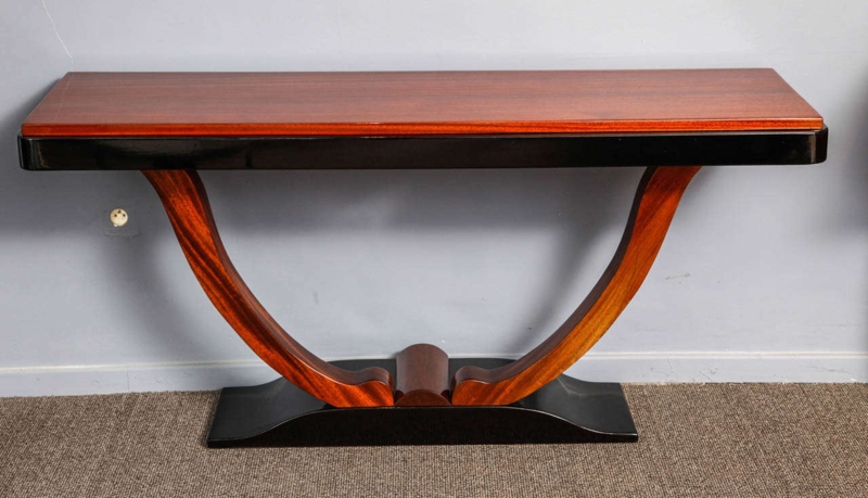 Elegant Mahogany Art Deco Console Table Design