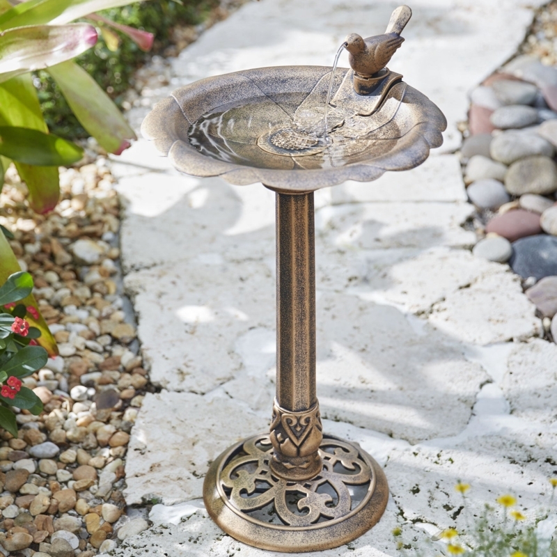 Elegant Outdoor Bird Bath with Fountain Feature