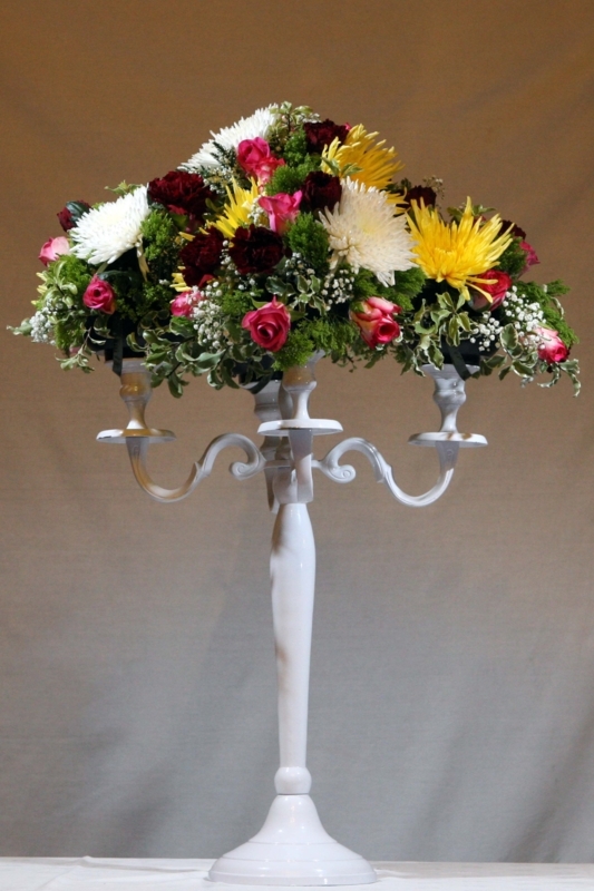 Elegant Pedestal Floral Arrangement with Mixed Blooms