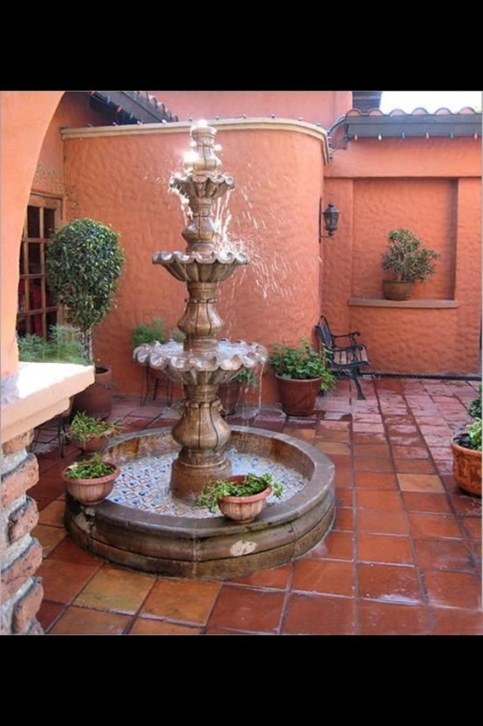 Elegant Spanish Style Courtyard Fountain