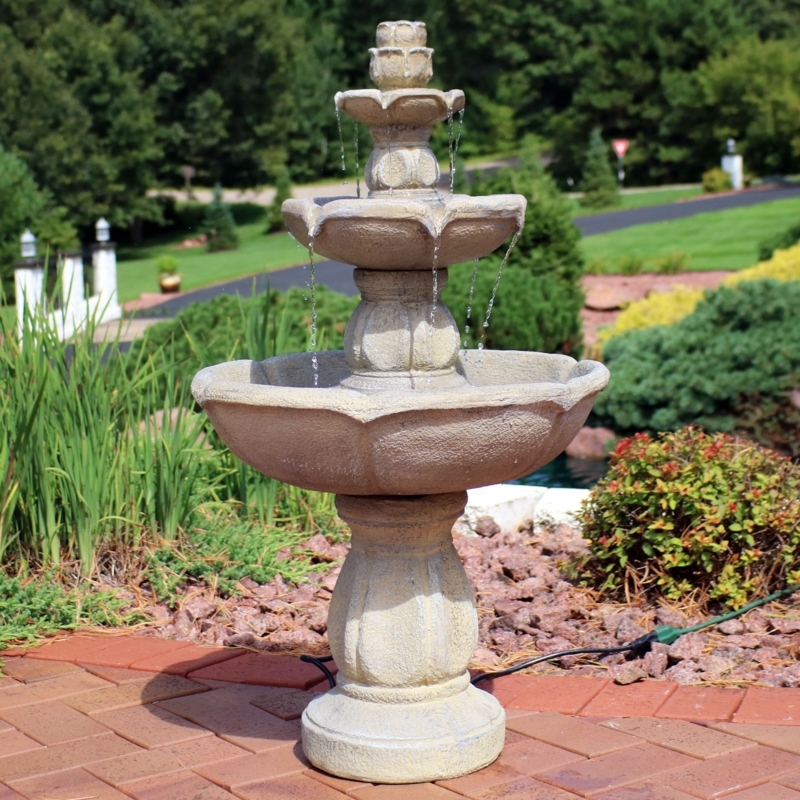 Elegant Three-Tier Bird Fountain for Garden Decor