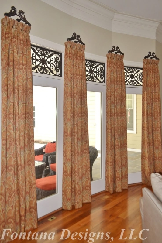 Elegant Transom Window Curtains with Ornate Rods