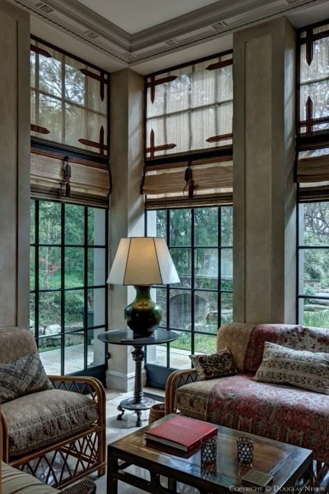 Elegant Transom Window Treatments with Roman Shades