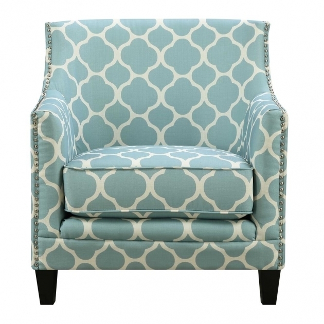 Elegant Turquoise Patterned Accent Chair Design