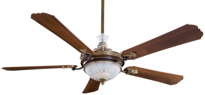Elegant Victorian Style Ceiling Fan with Wood Blades